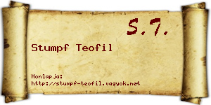Stumpf Teofil névjegykártya